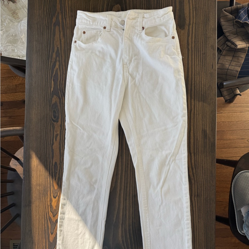 H&M Women's White Ankle Jeans